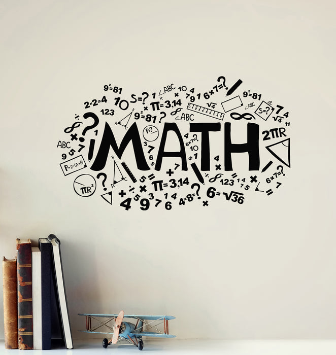 Vinyl Wall Decal Creativity Mathematics Learning Numbers Exercise Stickers Mural (g7191)