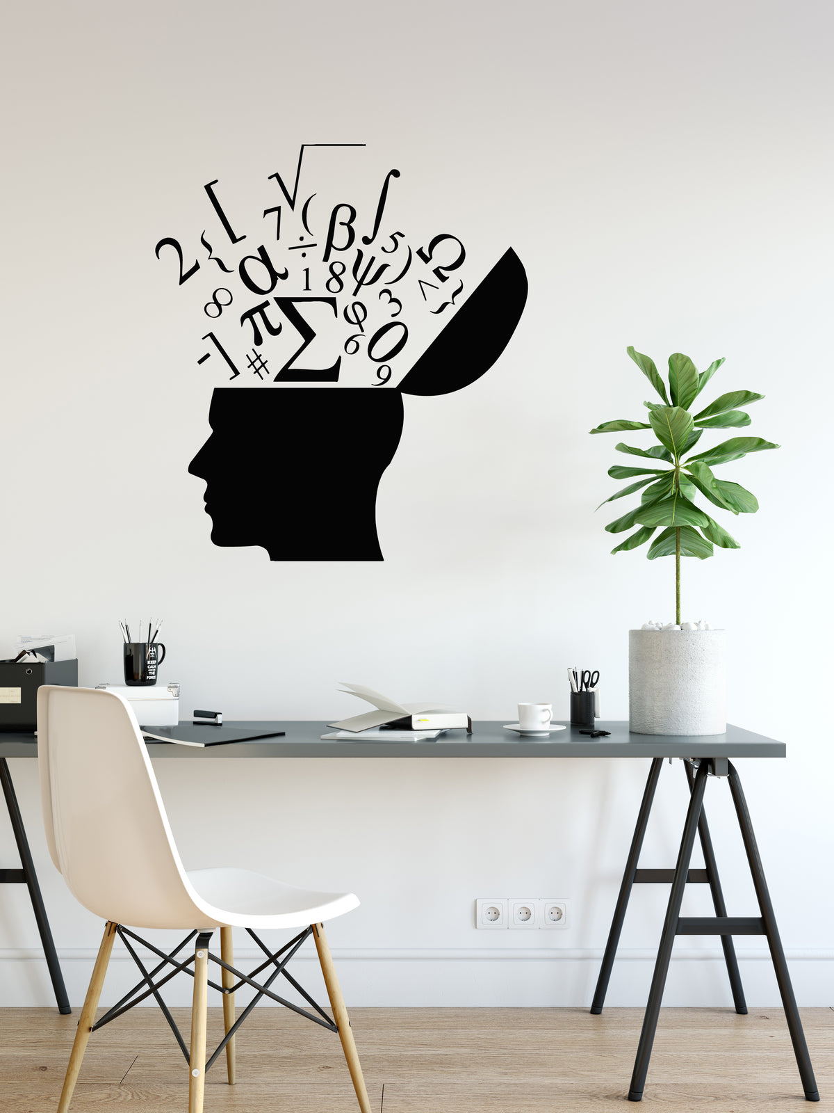 Vinyl Wall Decal Math Symbols Mathematics School Science Brain Sticker ...