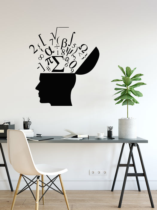 Brain Math Kid Sticker Vinyl Wall Decal Math Symbols Mathematics School Science Brain Sticker ...