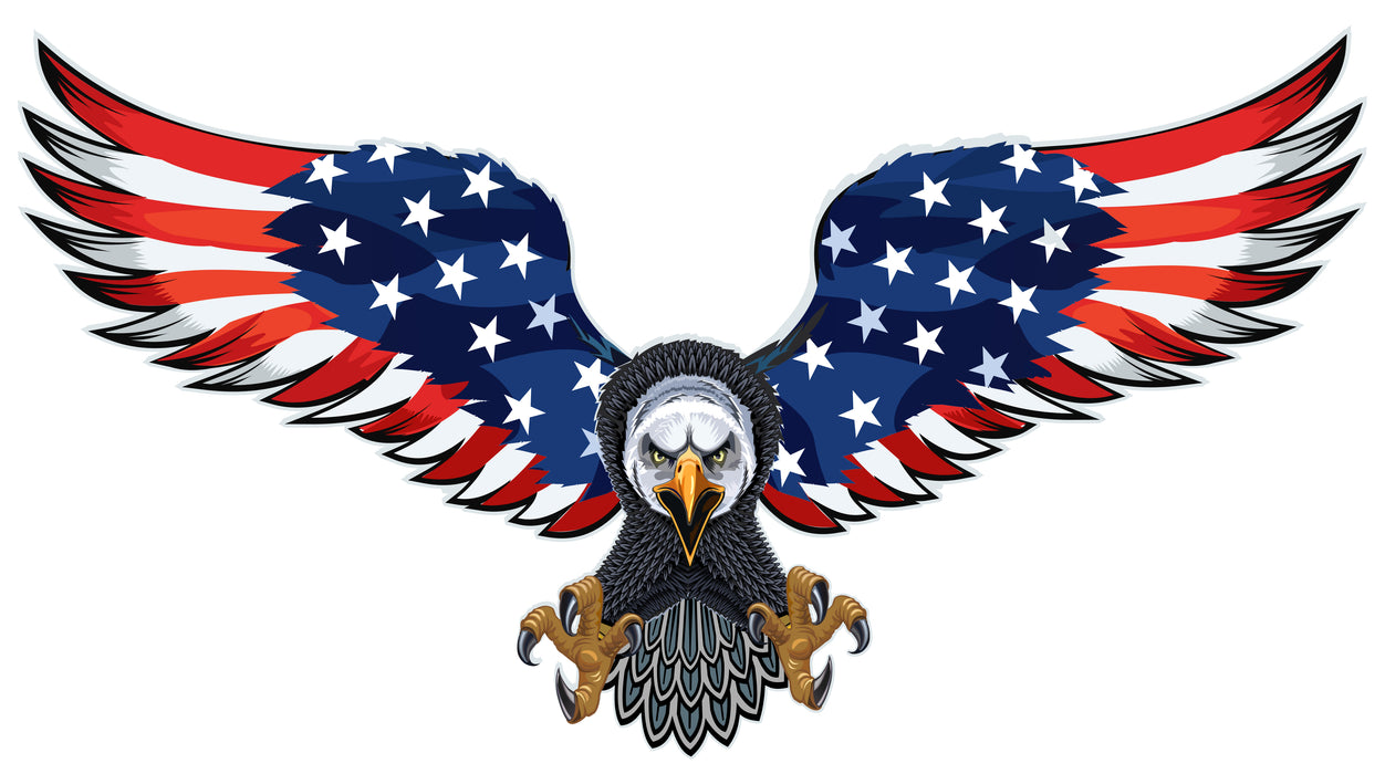 American Flag Eagle Peel and Stick Patriotic Cool Interior Exterior Mural for Walls or Cars mc001