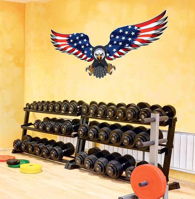 American Flag Eagle Peel and Stick Patriotic Cool Interior Exterior Mural for Walls or Cars mc001