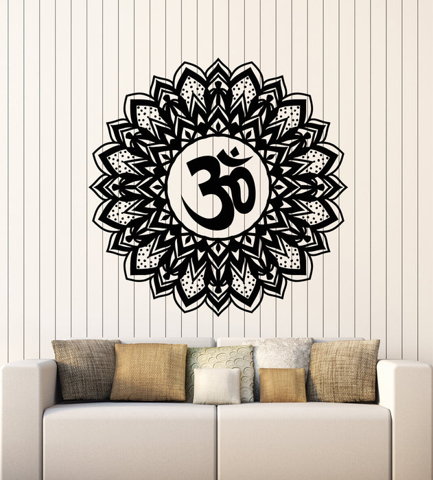 Vinyl Wall Decal Floral Patterns Mandala Circle Yoga Mediation Zen Balance Stickers Mural (g5112)