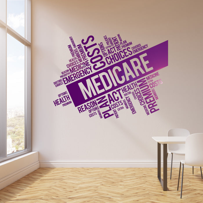 Vinyl Wall Decal Medicare Emergency Medicine Doctor Health Stickers Mural (ig6290)