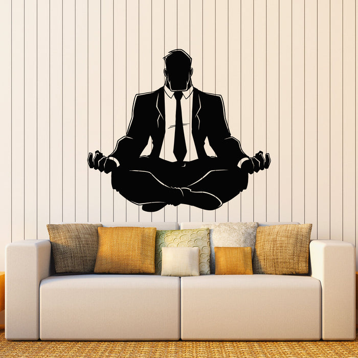 Vinyl Wall Decal Meditation Room Office Space Man Meditate Zen Relax Stickers Mural (g8418)