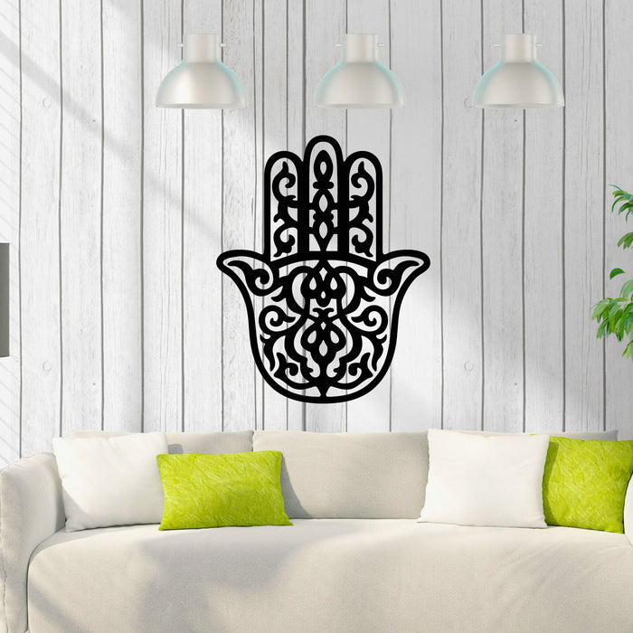 Vinyl Wall Decal Hamsa Hand Amulet Arabic Symbol Of Protection Stickers Mural (g8372)