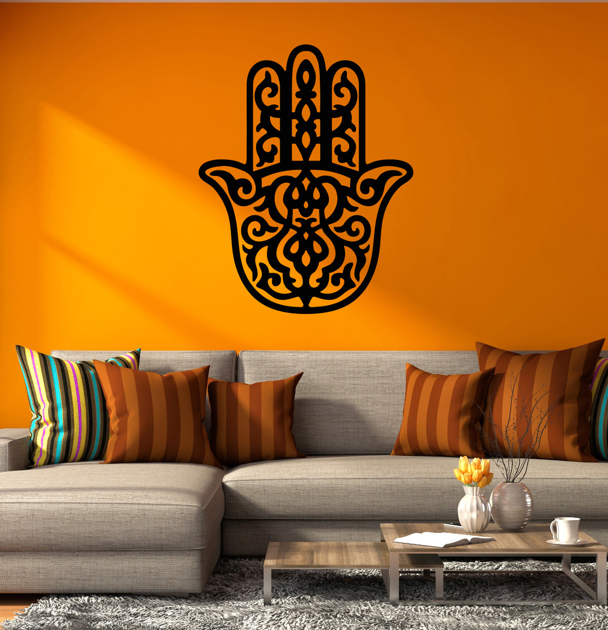 Vinyl Wall Decal Hamsa Hand Amulet Arabic Symbol Of Protection Sticker ...