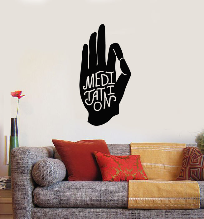 Autocollant mural en vinyle pour studio de yoga, salle de méditation, autocollants pour les mains (g3901)