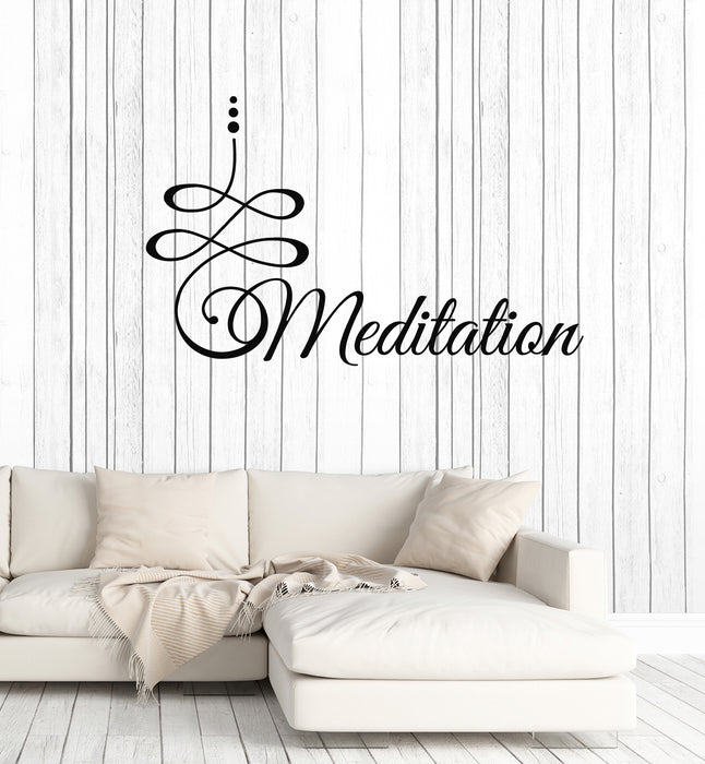 Vinyl Wall Decal Meditation Room Lettering Yoga Studio Decor Stickers Mural (g7466)