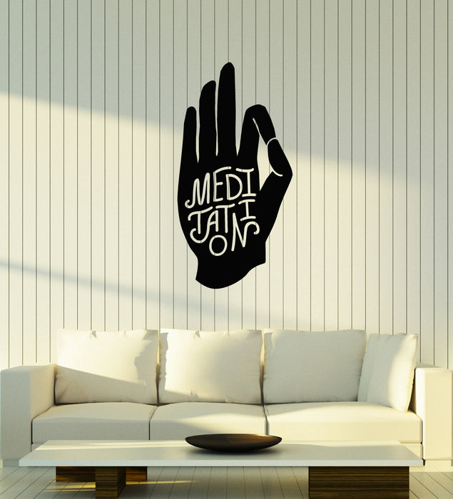 Autocollant mural en vinyle pour studio de yoga, salle de méditation, autocollants pour les mains (g3901)