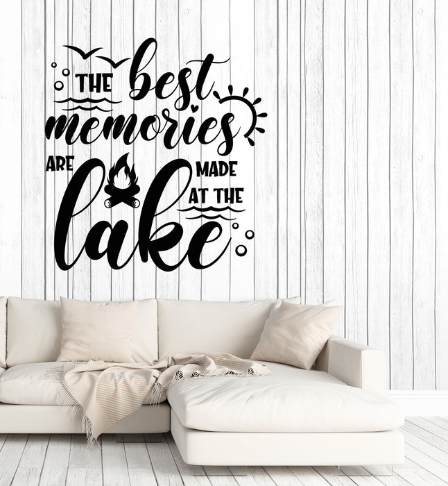 Vinyl Wall Decal The Best Memories Are Made The Lake Camping Stickers Mural (g6532)