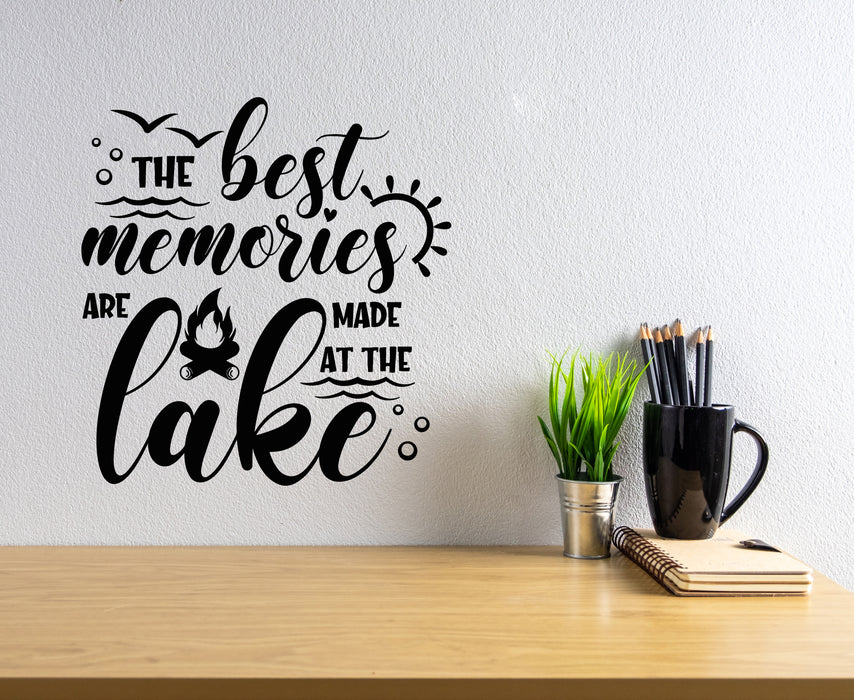 Vinyl Wall Decal The Best Memories Are Made The Lake Camping Stickers Mural (g6532)