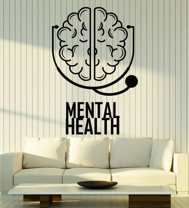 Виниловая наклейка на стену Психическое здоровье Мозг Психика Клиника Наклейки для интерьера Фреска (g6692)