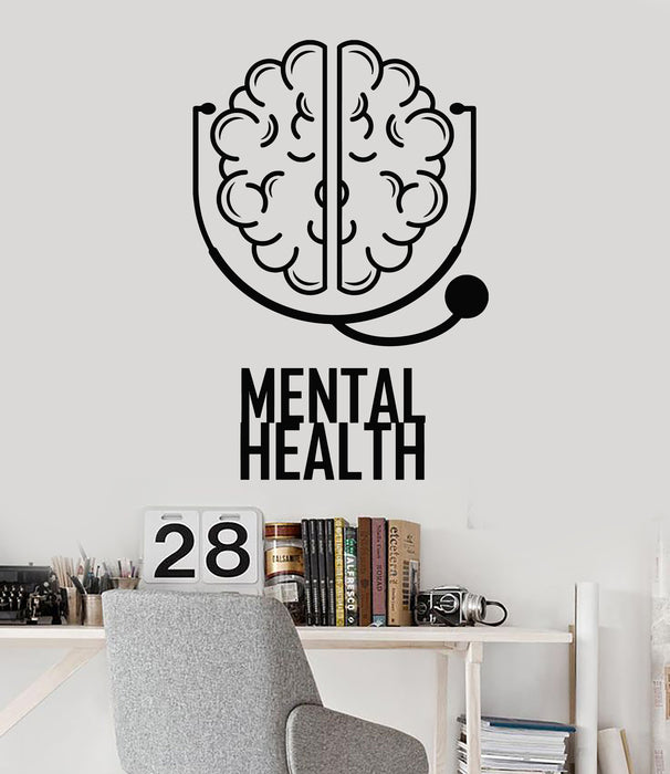 Виниловая наклейка на стену Психическое здоровье Мозг Психика Клиника Наклейки для интерьера Фреска (g6692)