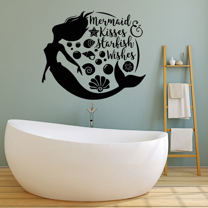 Vinyl Wall Decal Mermaid Sexy Marine Teen Girl Room Bathroom Stickers Mural (g3383)