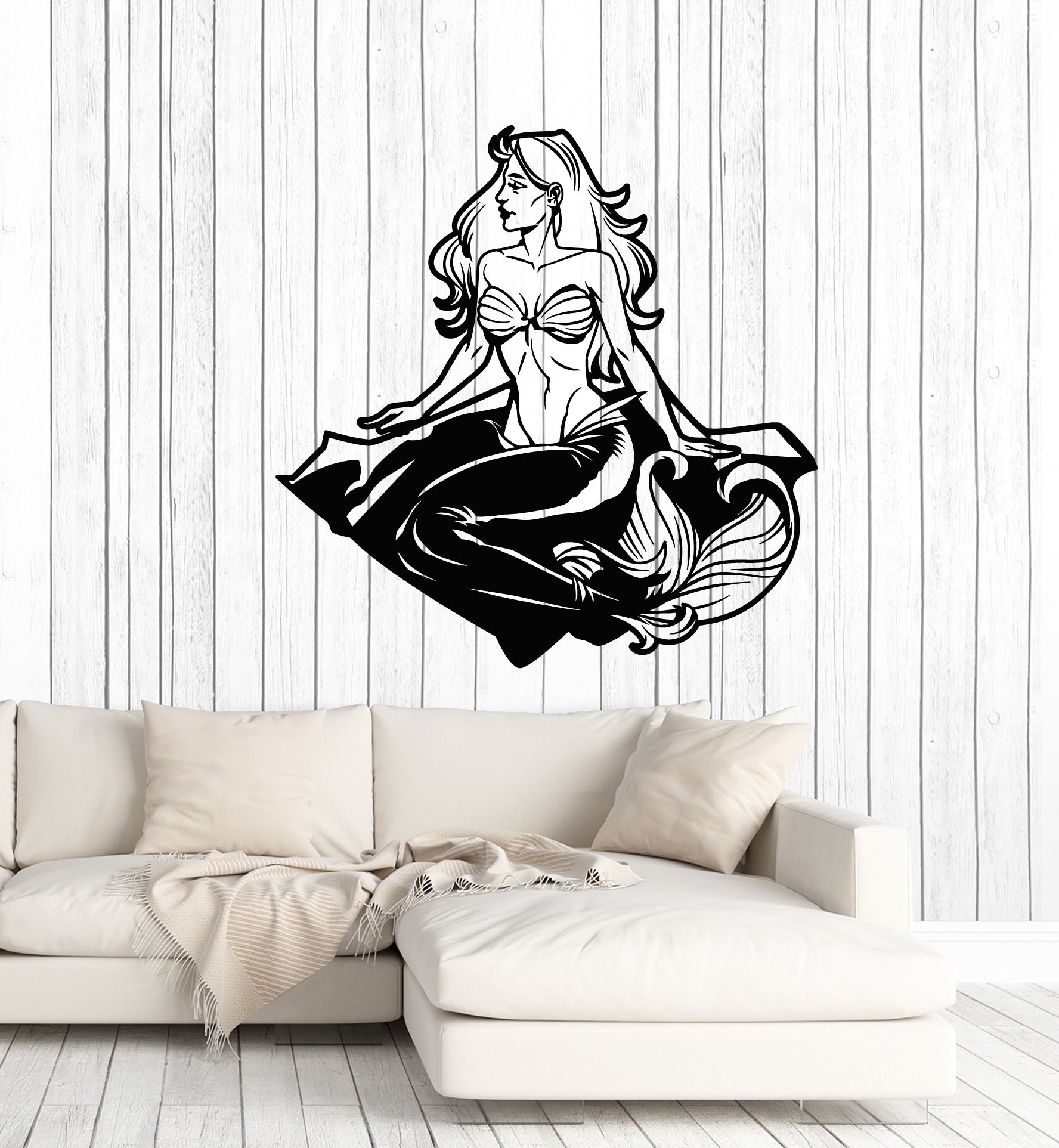 Vinyl Wall Decal Mermaid Sexy Decor Sea Ocean Myth Bathroom Stickers M ...