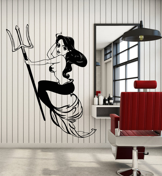 Vinyl Wall Decal Bathroom Beauty Mermaid Marine Girl Fairy Tale  Stickers Mural (g5637)