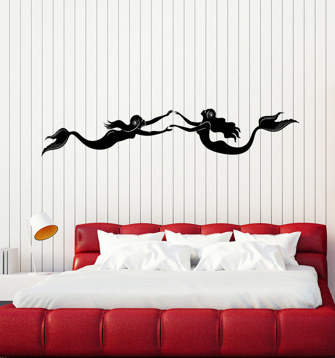 Vinyl Wall Decal Girl Room Myth Beauty Couple Mermaids Stickers Mural (g3775)