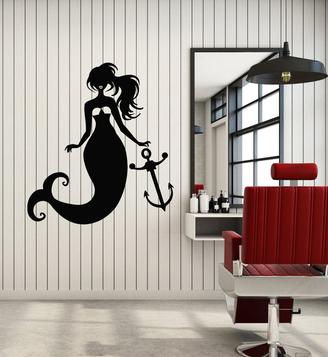 Vinyl Wall Decal Mermaid Anchor Sea Ocean Marine Style Stickers Mural (g4569)