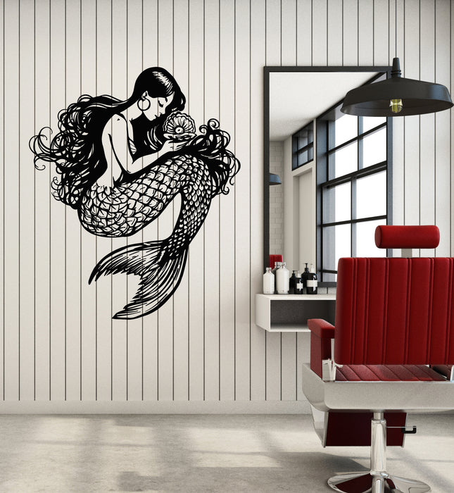 Vinyl Wall Decal Girl Teen Room Mermaid Decor For Bedroom Ocean Sea Stickers Mural (g7047)