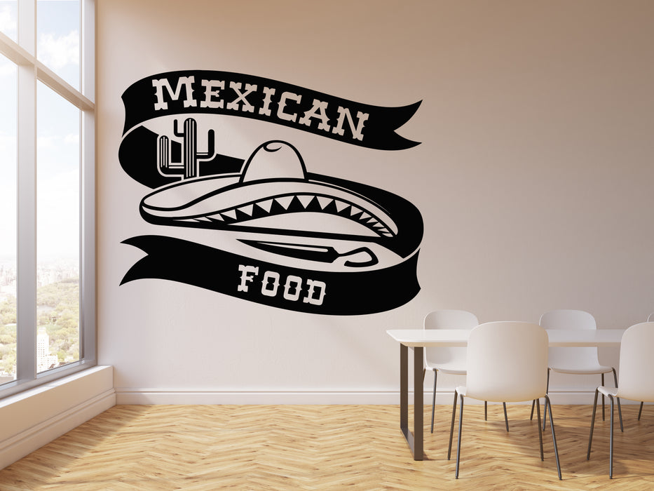 Vinyl Wall Decal Hot Tasty Mexican Food Cafe Cuisine Cactus Stickers Mural (g5181)