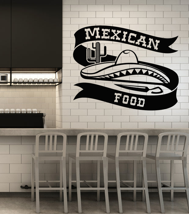 Vinyl Wall Decal Hot Tasty Mexican Food Cafe Cuisine Cactus Stickers Mural (g5181)