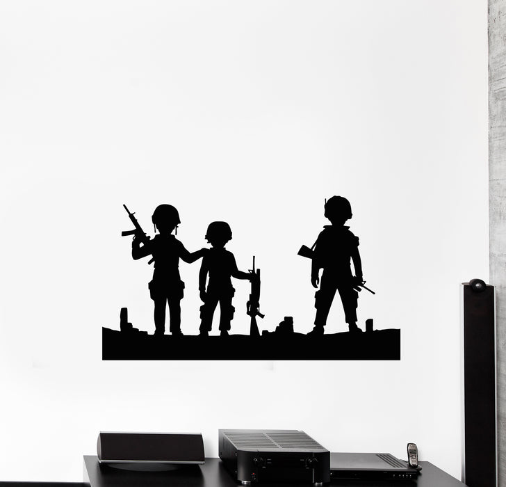 Vinyl Wall Decal Warriors Weapon Boys War Military Art Stickers Mural (g232)