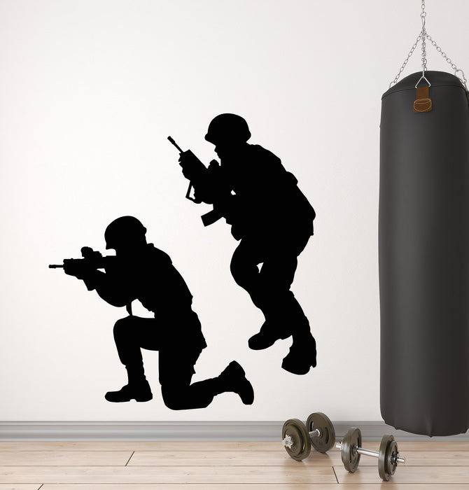 Vinyl Wall Decal Military War Soldiers Weapons Men Army Stickers Mural (g366)