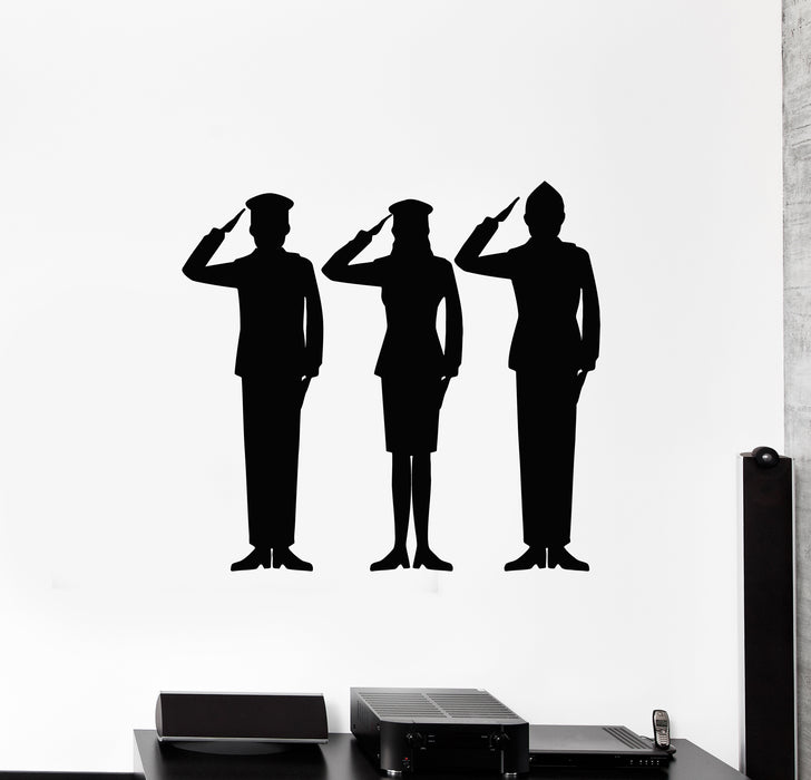 Vinyl Wall Decal Soldiers Silhouette Military People Interior Stickers Mural (g4515)