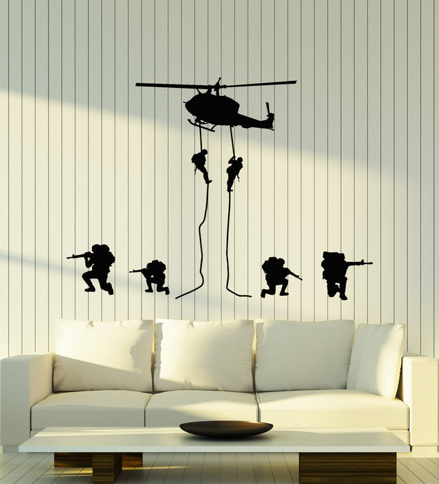 Vinyl Wall Decal Helicopter MIlitary Army Air Force War Soldier Stickers Mural (g4869)