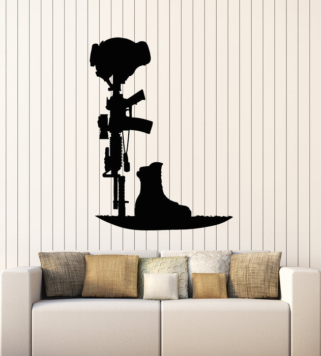 Vinyl Wall Decal Fallen Soldiers Silhouette Military Decor Battlefield Stickers Mural (g5523)