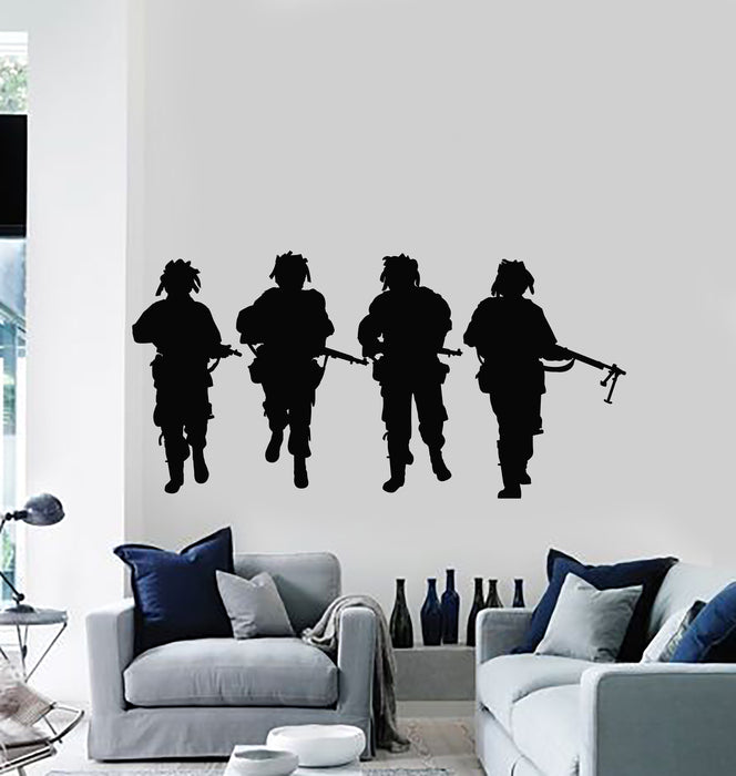 Vinyl Wall Decal Military Soldiers War Airborne Infantry Warrior Stickers Mural (g6411)