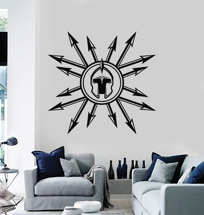 Vinyl Wall Decal Medieval Spears Helmet Weapon Military Decor Stickers Mural (g3196)