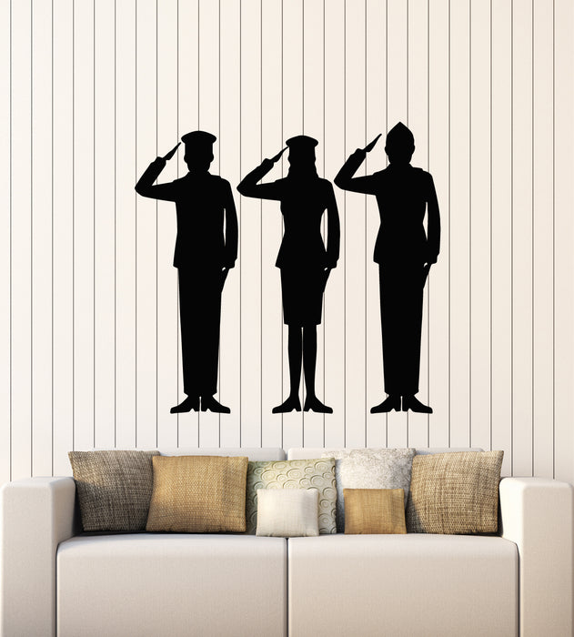 Vinyl Wall Decal Soldiers Silhouette Military People Interior Stickers Mural (g4515)