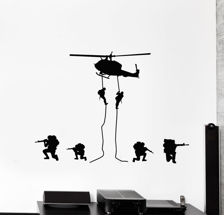 Vinyl Wall Decal Helicopter MIlitary Army Air Force War Soldier Stickers Mural (g4869)