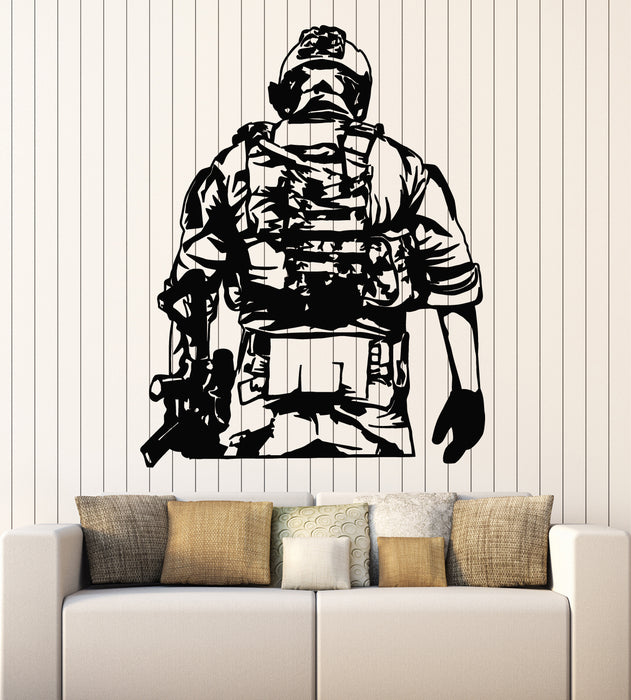 Vinyl Wall Decal Military Soldier Warrior Patriotic Interior Stickers Mural (g5249)