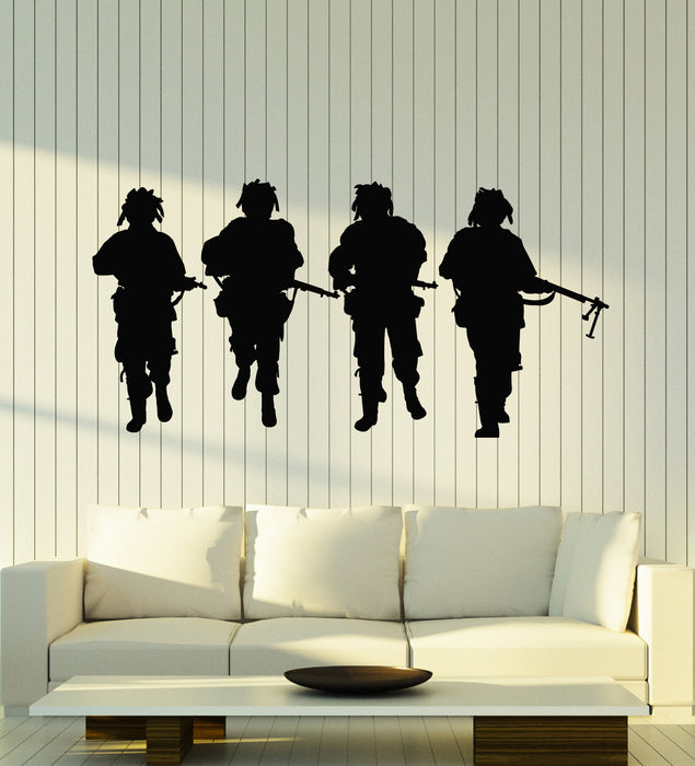 Vinyl Wall Decal Military Soldiers War Airborne Infantry Warrior Stickers Mural (g6411)