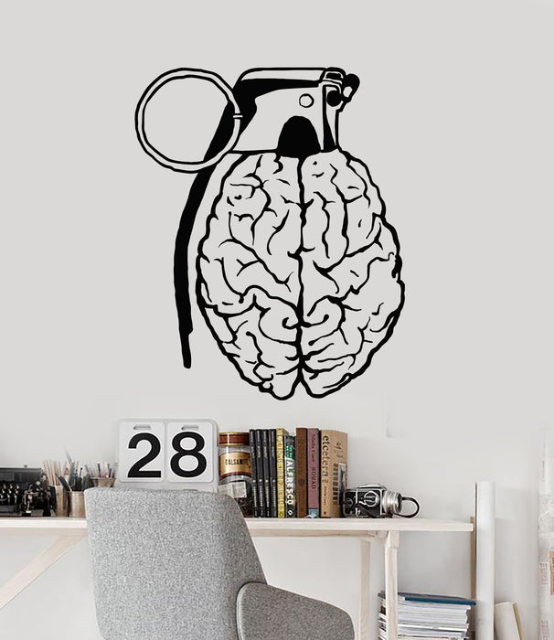 Vinyl Wall Decal Creative Brain Grenade Mind Anatomy Stickers Mural (g1729)