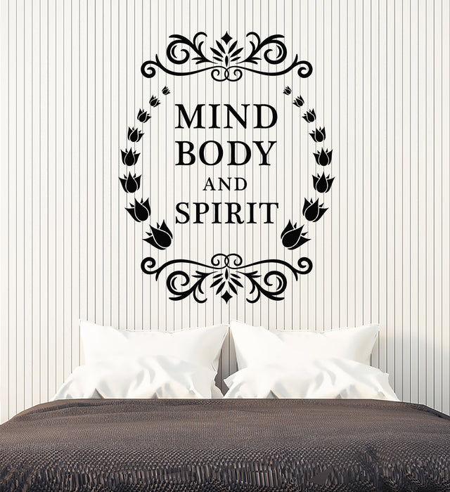Vinyl Wall Decal Spirit Mind Body Decor Yoga Studio Meditation Stickers Mural (g3010)