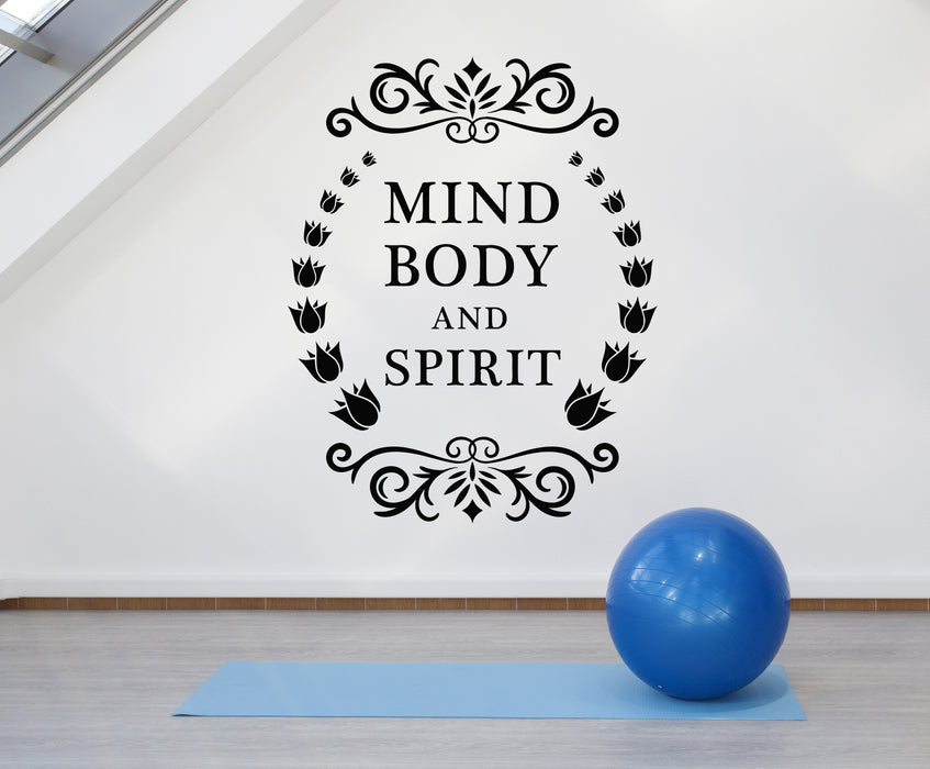 Vinyl Wall Decal Spirit Mind Body Decor Yoga Studio Meditation Stickers Mural (g3010)