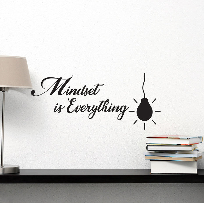 Vinyl Wall Decal Mindset is Everything School Classroom Office Inspirational Words Quote Phrase Stickers ig6242 (22.5 in X 10 in)