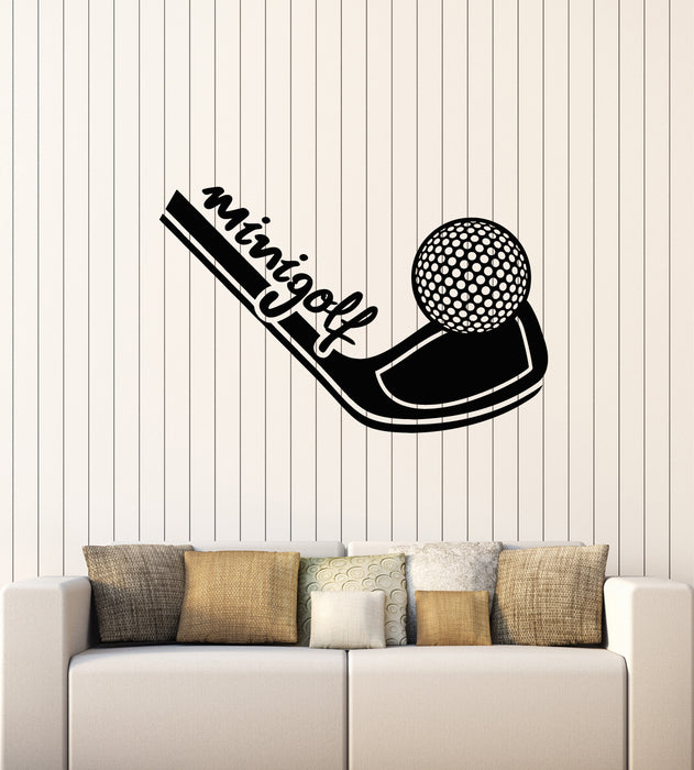 Vinyl Wall Decal Minigolf  Man Sports Logo Game Stick Ball Stickers Mural (g4643)