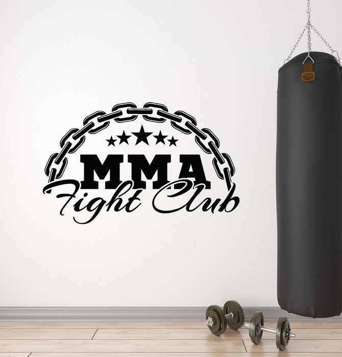 Vinyl Wall Decal Martial Arts Lettering MMA Fight Club Stars Gym Stickers Mural (g1668)