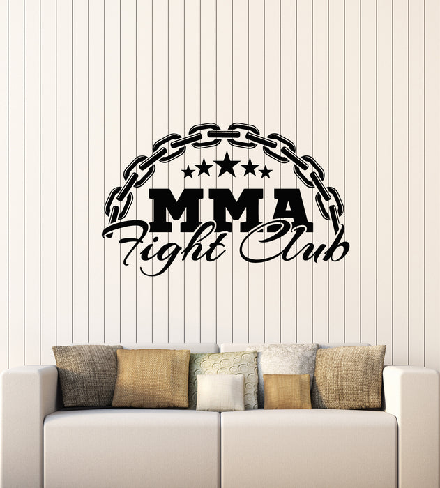 Vinyl Wall Decal Martial Arts Lettering MMA Fight Club Stars Gym Stickers Mural (g1668)