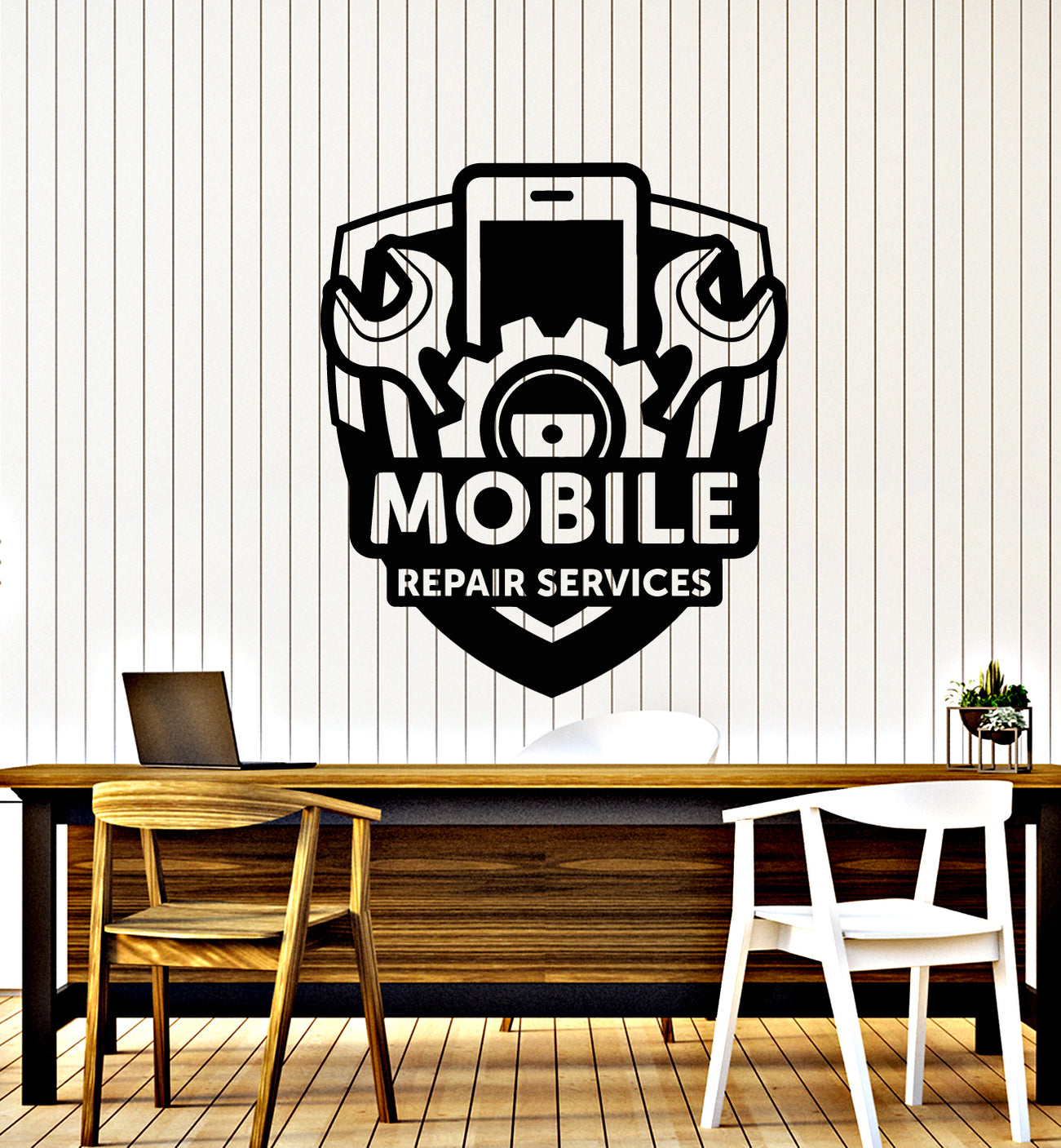 Vinyl Wall Decal Mobile Repair Service Gear Screwdriver Tools Stickers ...