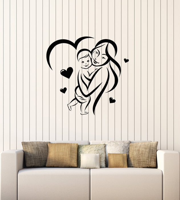 Vinyl Wall Decal Mom With Baby Family Pregnancy Maternity Stickers Mural (g4610)