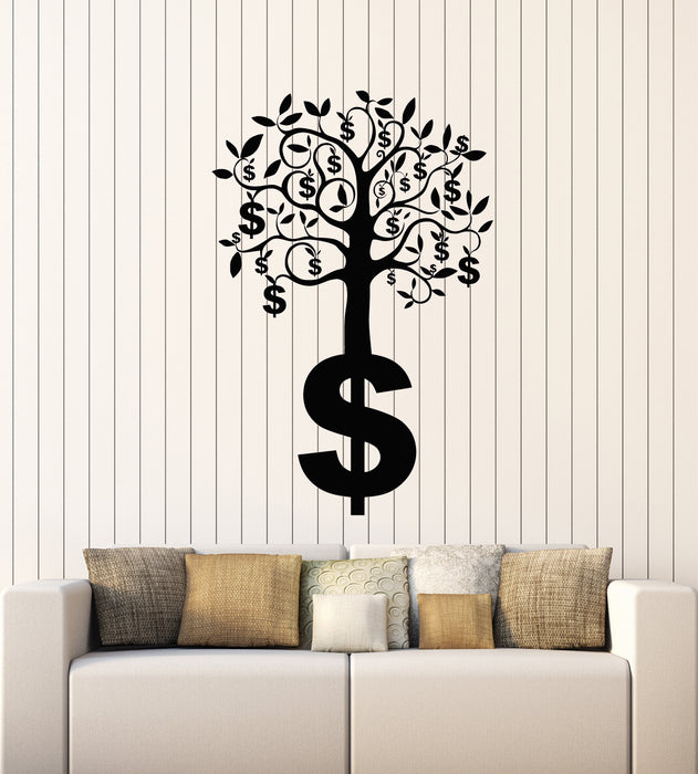 Виниловая наклейка на стену Денежное дерево Ветка Доллары Символ Богатства Наклейки Фреска (g1992)
