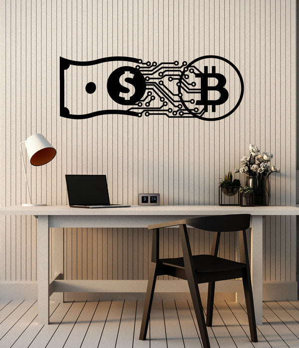Vinyl Wall Decal Crypto Web Financial Graphic Money Dollar Stickers Mural (g7924)