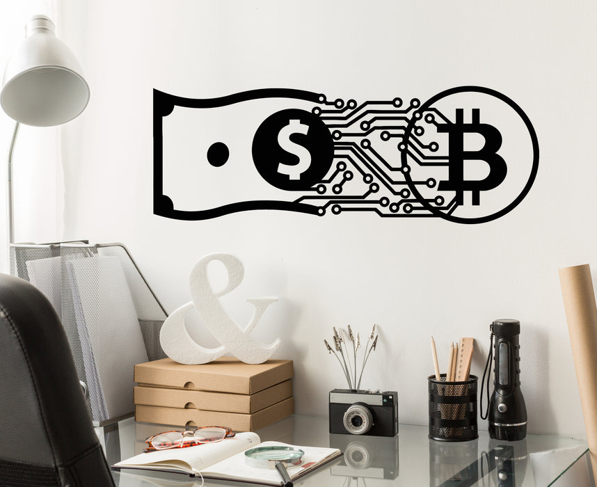 Vinyl Wall Decal Crypto Web Financial Graphic Money Dollar Stickers Mural (g7924)