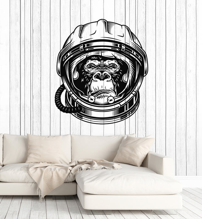 Vinyl Wall Decal Gorilla Cosmonaut Monkey Head Space Stickers Mural (g4480)