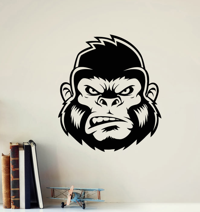 Vinyl Wall Decal Angry Monkey Primate Gorilla Head Teen Room Stickers Mural (g5905)